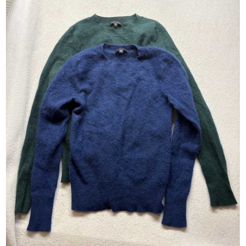 Universal Standard Women’s Green Blue Set Of 2 100% Cashmere Sweater Size 2XS *
